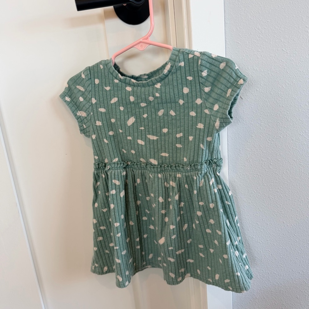 Art class Green Abstract Polka Dot Swing Dress